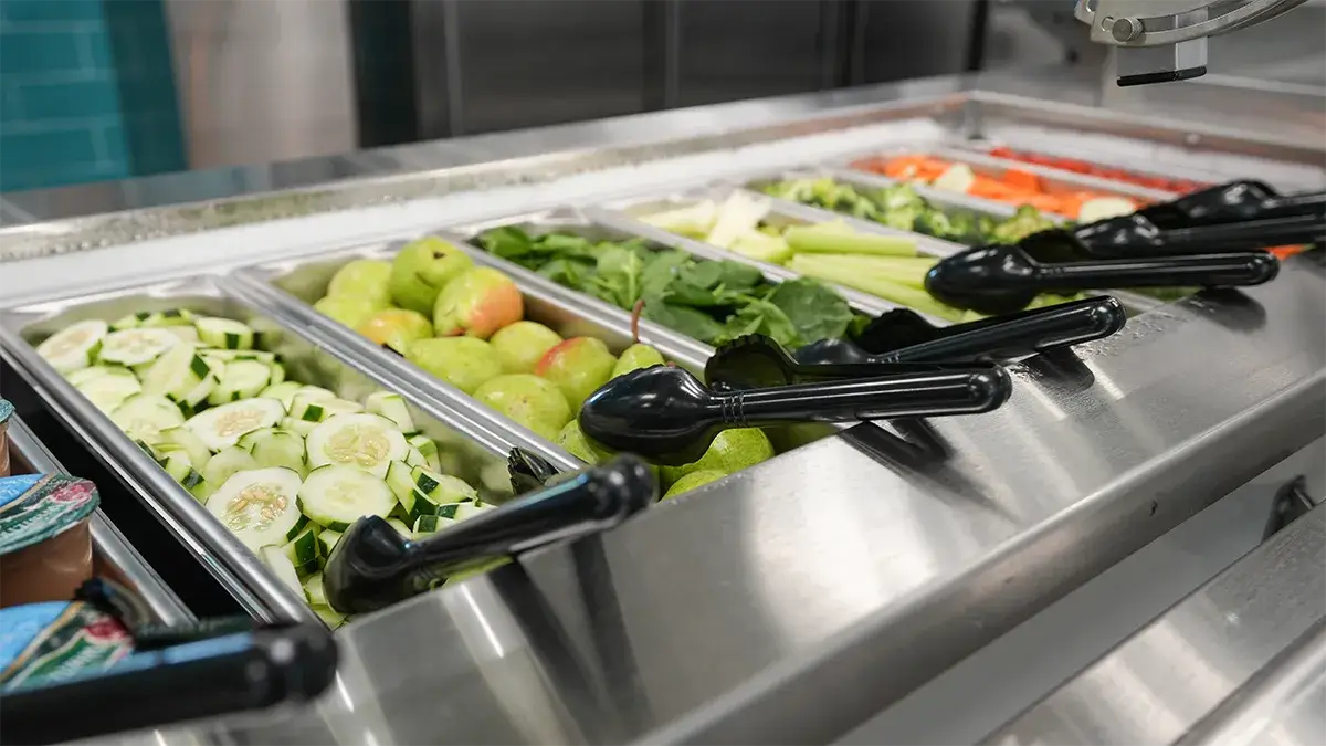 Vegetable options in a PWCS school cafeteria