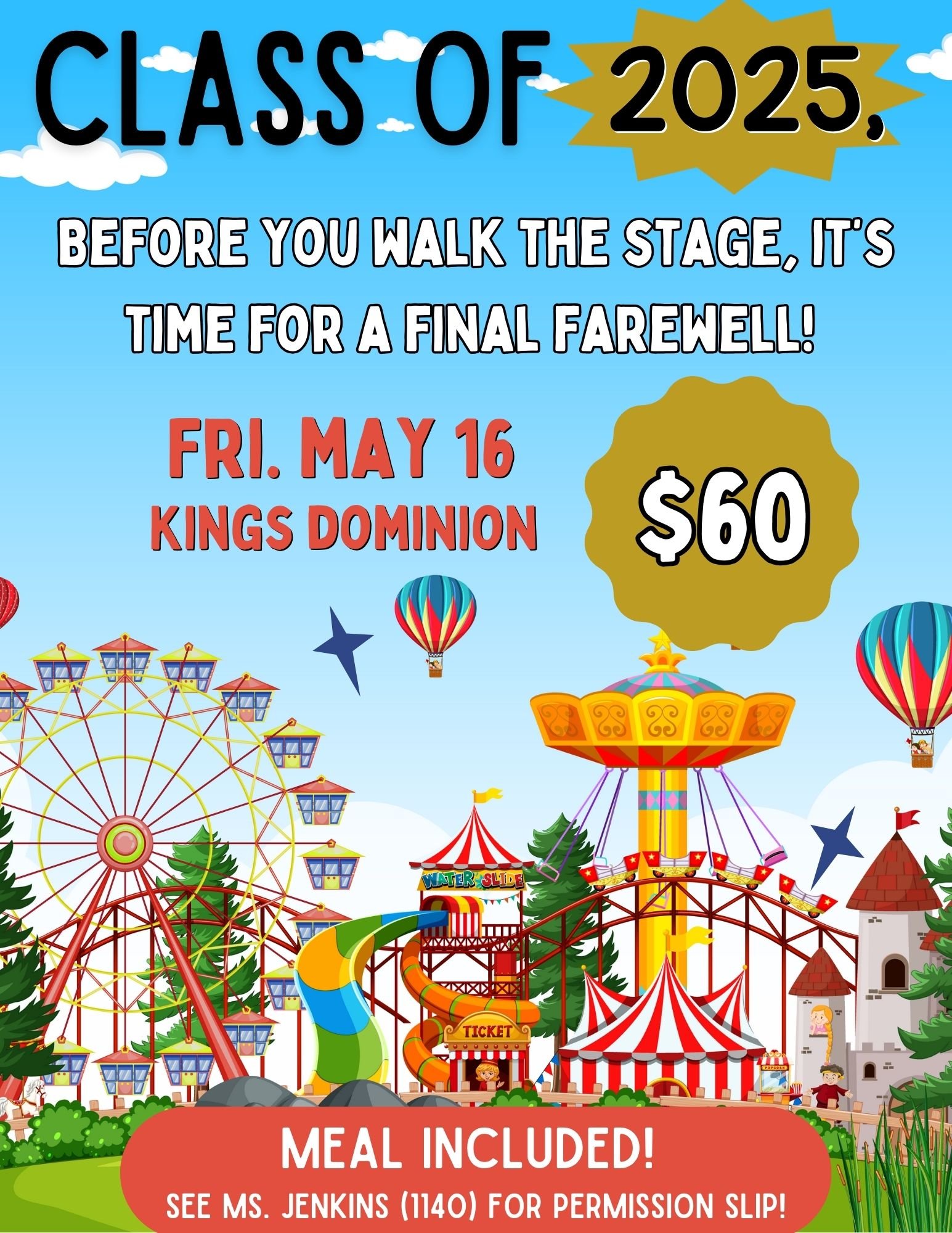 senior class trip flyer