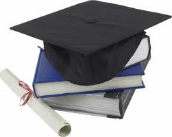 Diploma, Cap, and textbooks